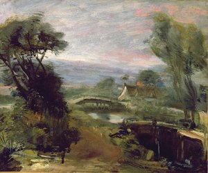 Una vista cerca del Molino de Flatford de John Constable